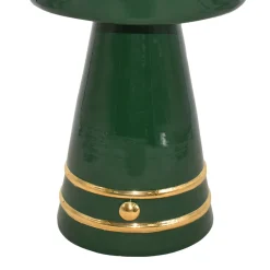 Vaso ciotola in maiolica siciliana verde antico con dettagli dorati