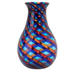 Vaso classico con filigrana blu e rossa di Angelo Ballarin