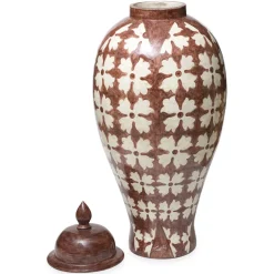 Vaso Clyde con decoro fiori bianchi