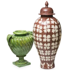 Vaso Clyde con decoro fiori bianchi