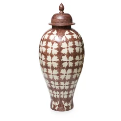 Vaso Clyde con decoro fiori bianchi