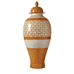 Vaso Clyde con decoro parentesi arancio