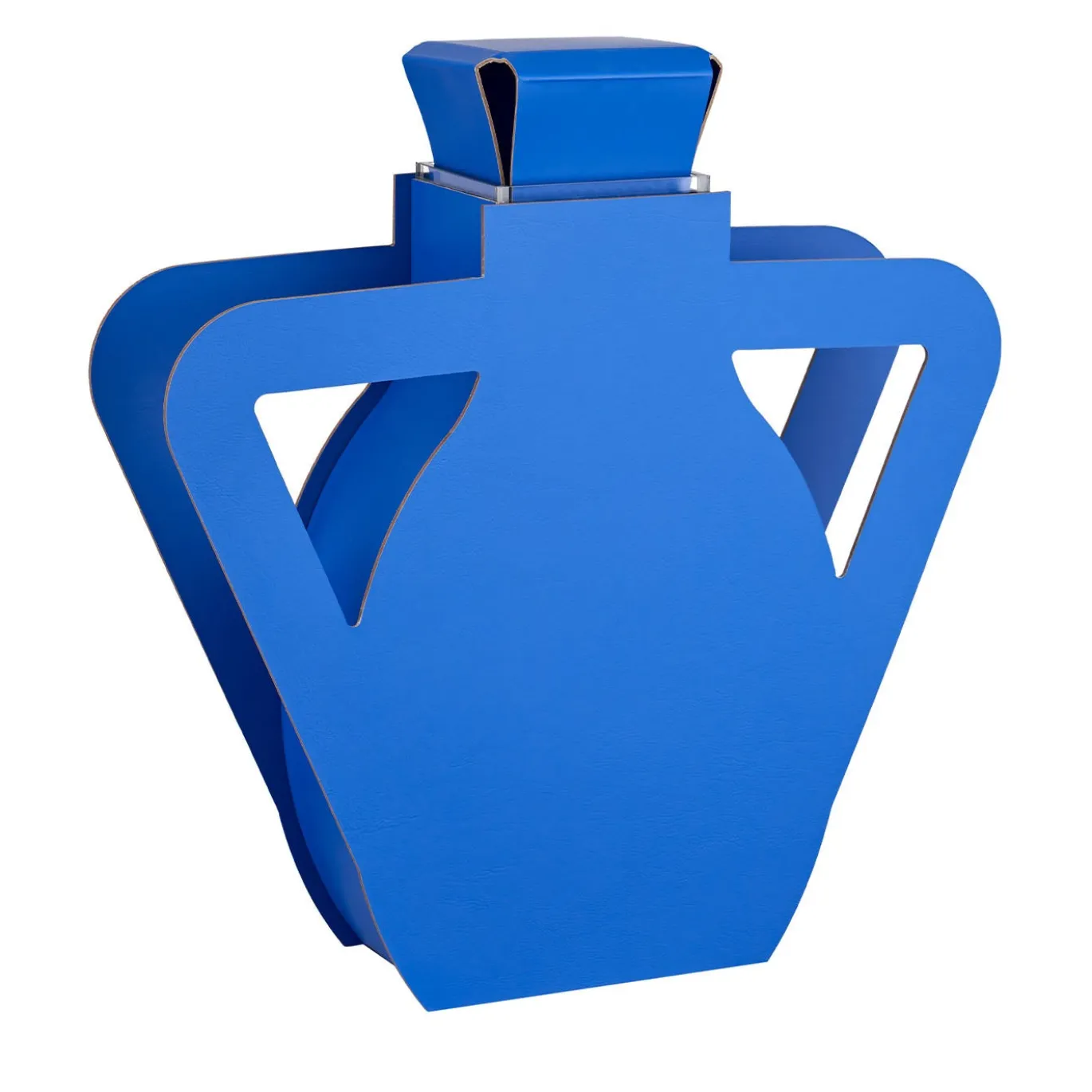 Vaso con coperchio e manico angolare in pelle OTTO Majorelle Blue Edizione Limitata