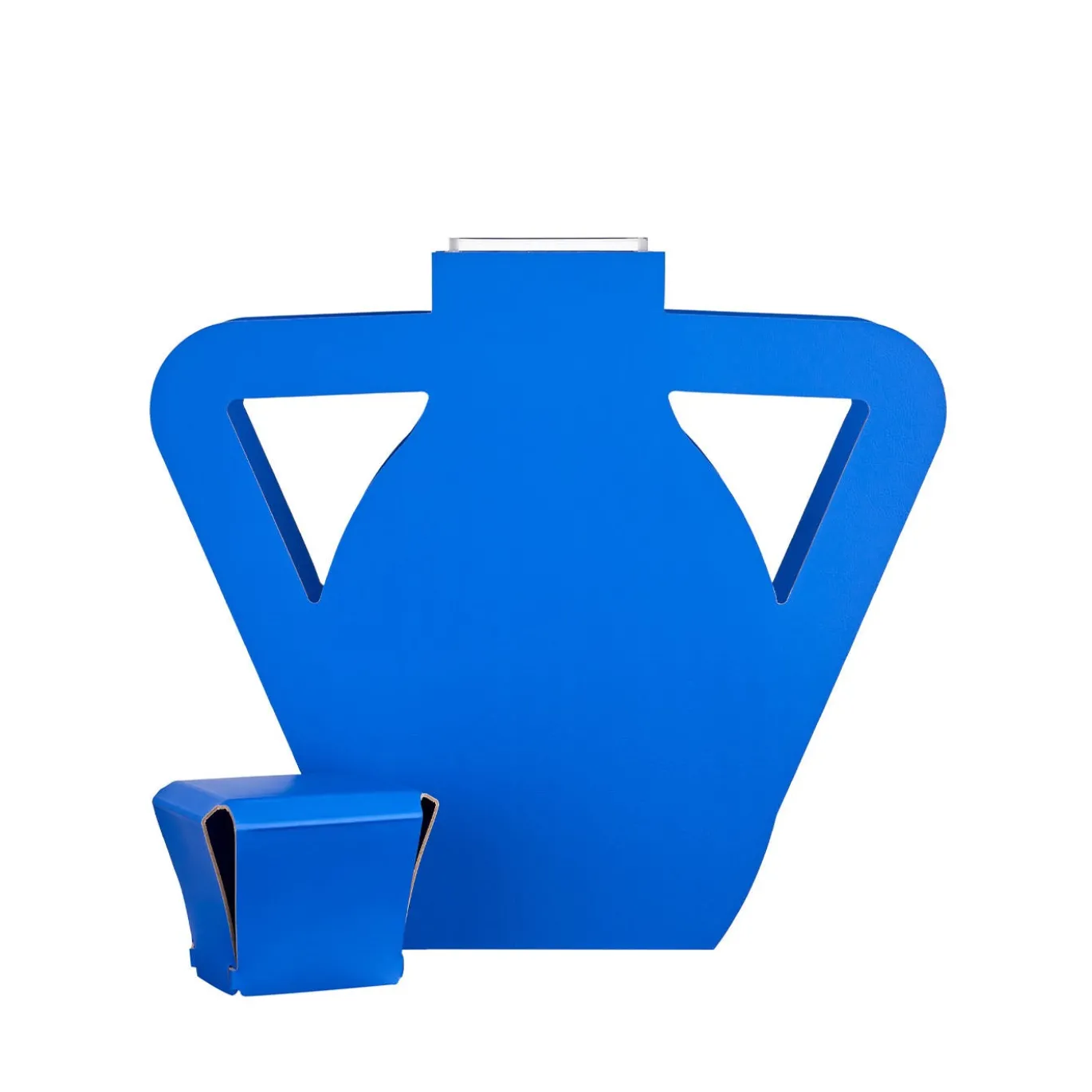 Vaso con coperchio e manico angolare in pelle OTTO Majorelle Blue Edizione Limitata
