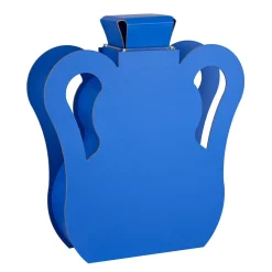 Vaso con coperchio OTTO Majorelle Blue Limited Edition con manici a onda in pelle