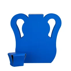 Vaso con coperchio OTTO Majorelle Blue Limited Edition con manici a onda in pelle