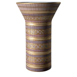 Vaso con dettagli dorati della serie Seta di Aldo Londi