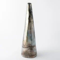 Vaso Conico in Ceramica Policroma Sole Notturno di Nino Basso #1