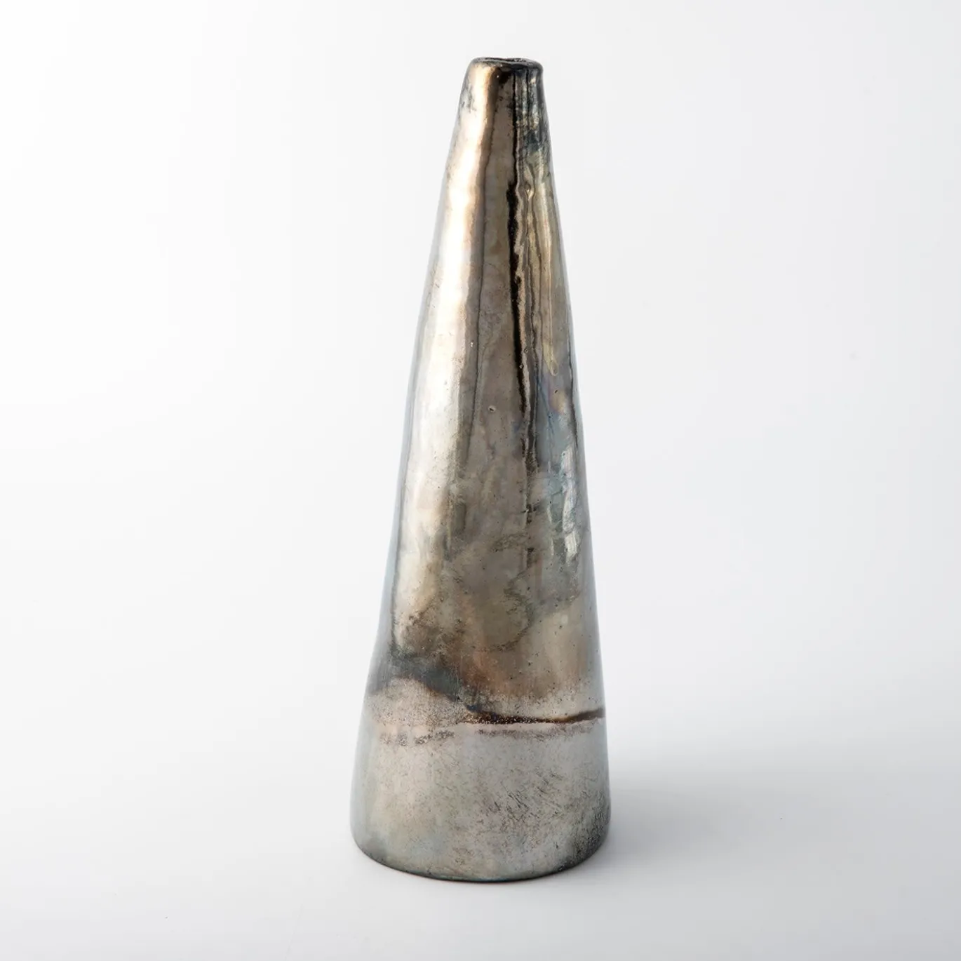 Vaso Conico in Ceramica Policroma Sole Notturno di Nino Basso #3