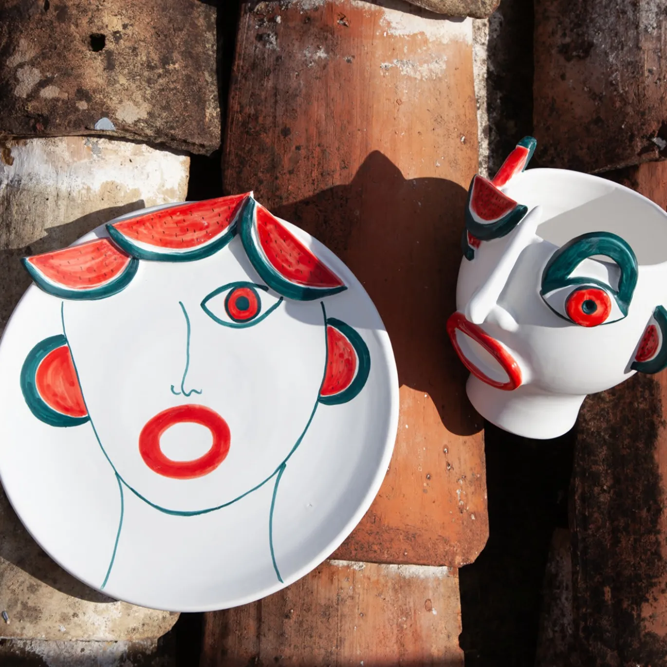 Vaso con testa di venditore di angurie di Riccardo Street