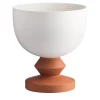 Vaso Coppa Abakas Bianco e Terracotta di Jean-Christophe Clair