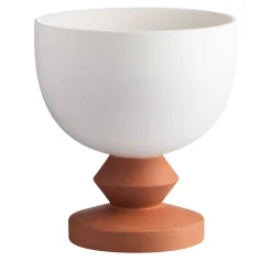 Vaso Coppa Abakas Bianco e Terracotta di Jean-Christophe Clair