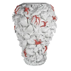 Vaso Corinto bianco e corallo di Antonio Fullin