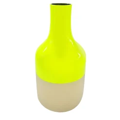 Vaso Curva Gialla in ceramica giallo fluo e zabaione