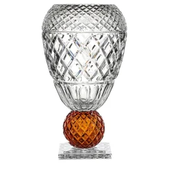 Vaso curvo Katherine con sfera d'ambra