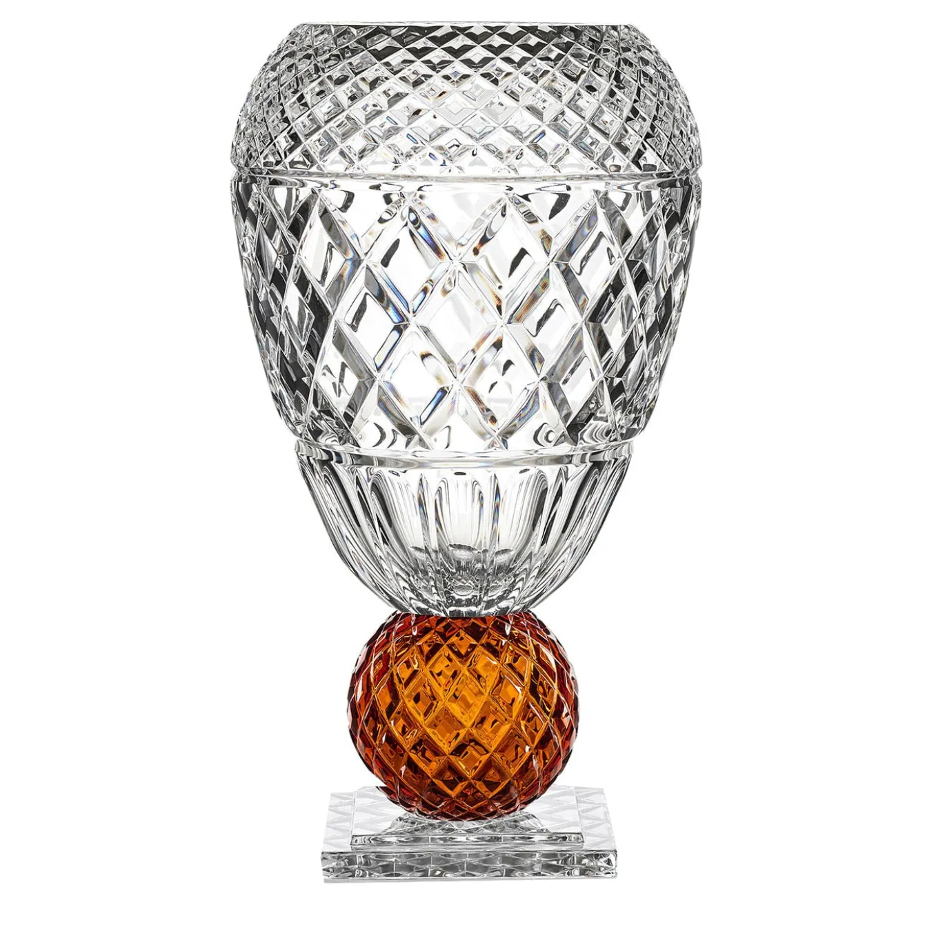 Vaso curvo Katherine con sfera d'ambra