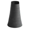 Vaso Cut Alto Nero Fumè in Ceramica