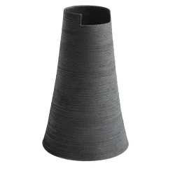 Vaso Cut Alto Nero Fumè in Ceramica
