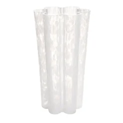 Vaso da fiori in vetro di Murano bianco opalino