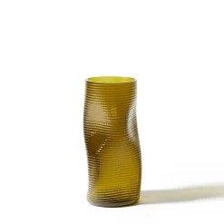 Vaso da fiori in vetro veneziano soffiato color corallo