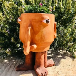 Vaso da fiori medio in terracotta Walking Head