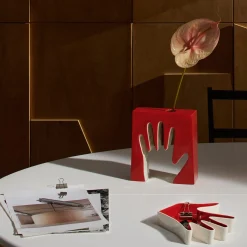 Vaso da fiori rosso Impronta di Ico Parisi