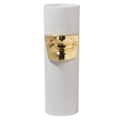 Vaso David's Lips bianco e oro