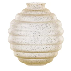 Vaso Deco in vetro sabbiato cristallo con foglia oro