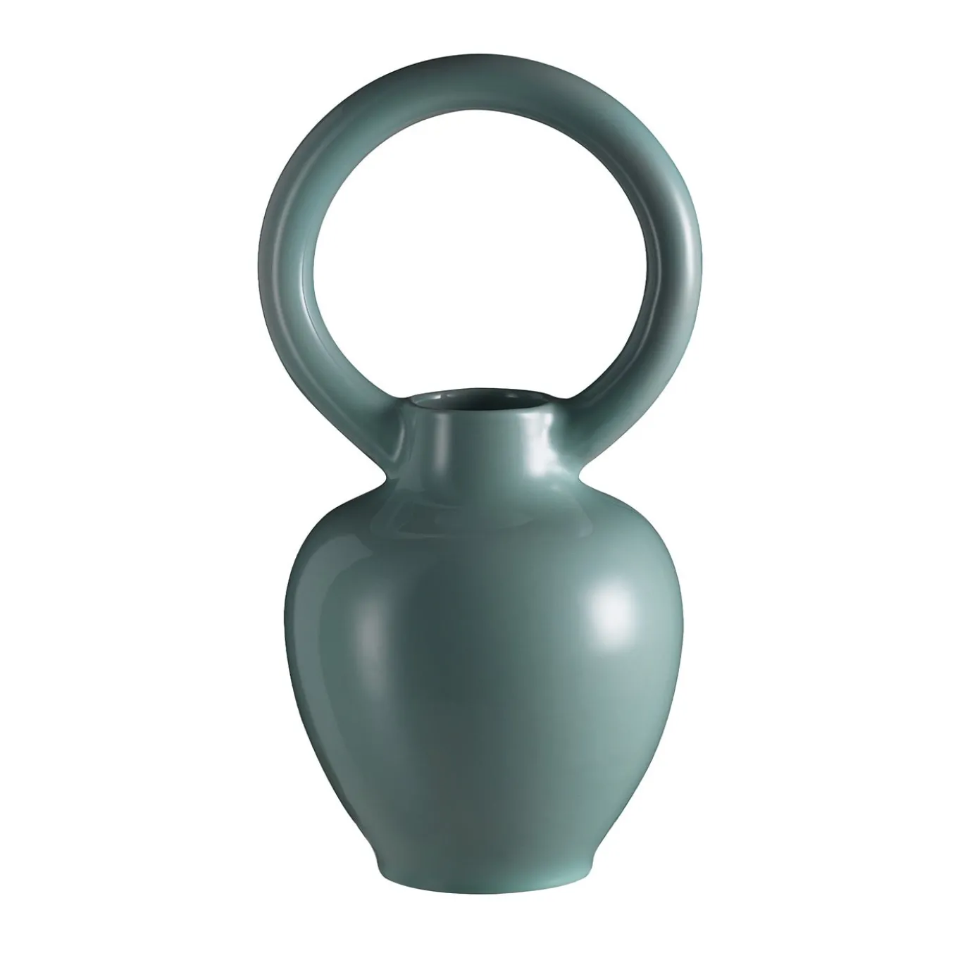 Vaso decorativo Alma in argilla lucida verde di Andrea di Pietro