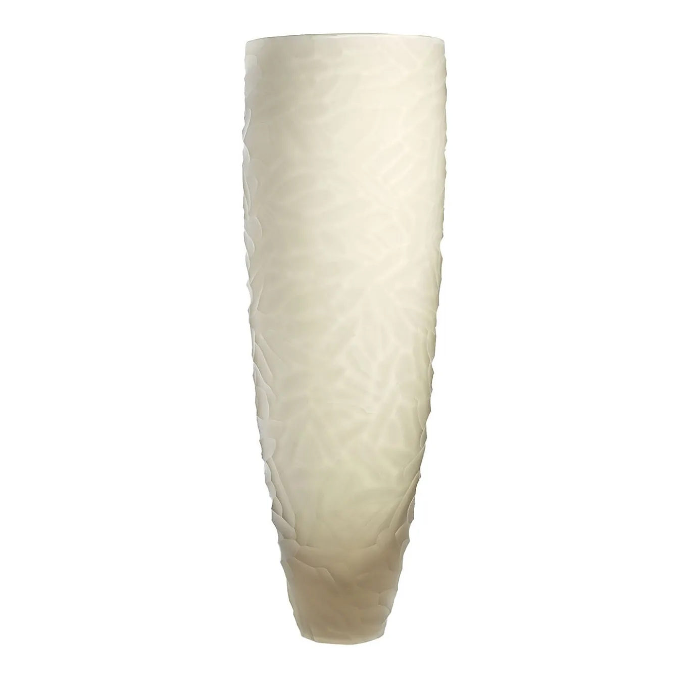Vaso decorativo alto in vetro di Murano bianco