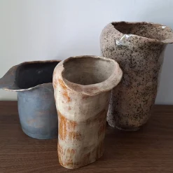 Vaso Decorativo Baobab in Ceramica Grigia e Bronzo