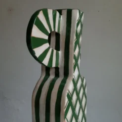 Vaso decorativo Bottle Double-Face verde in terracotta