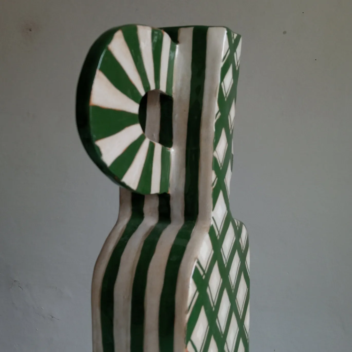 Vaso decorativo Bottle Double-Face verde in terracotta