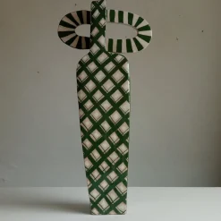 Vaso decorativo Bottle Double-Face verde in terracotta
