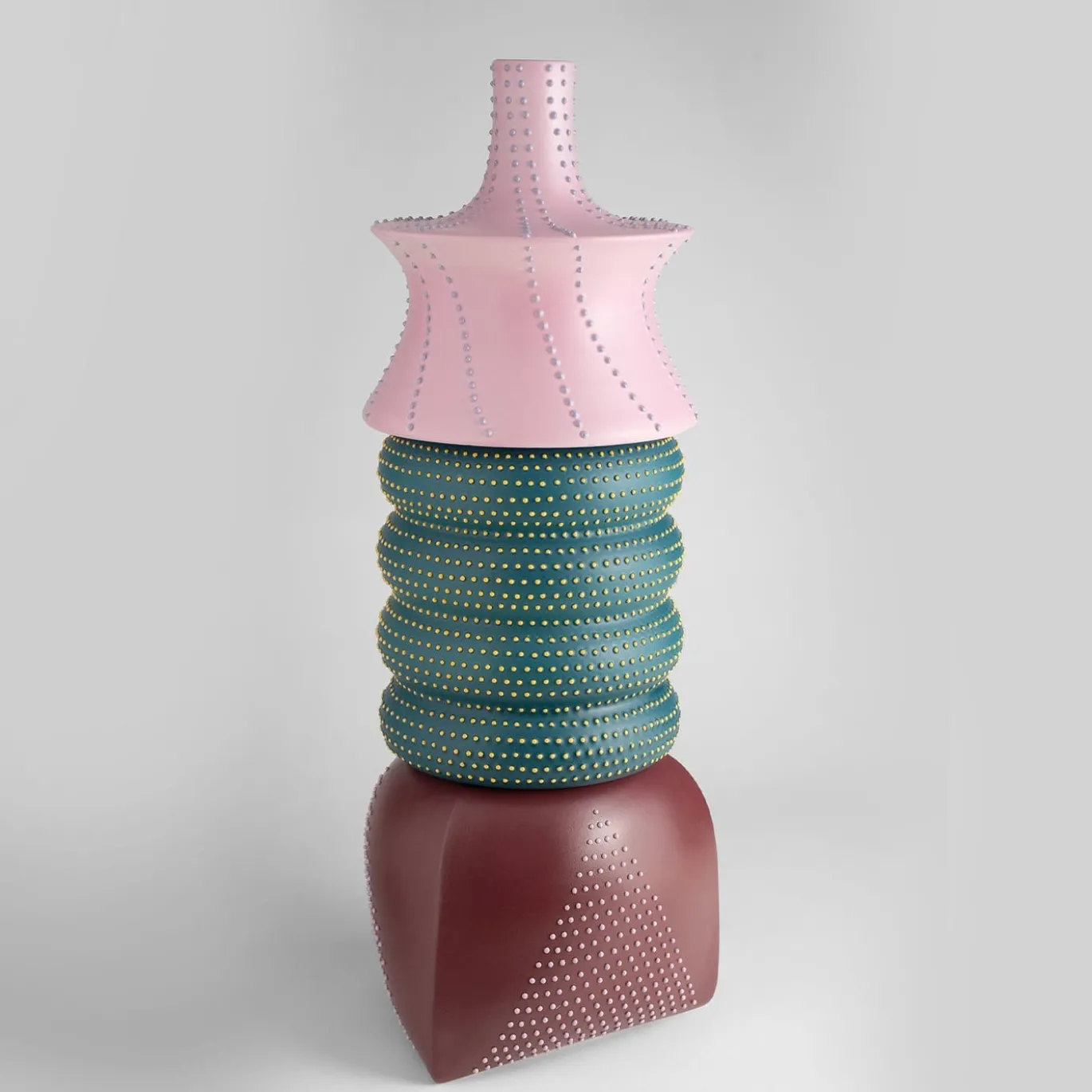 Vaso Decorativo Cacti In Ceramica Rossa - Elemento Inferiore