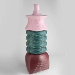 Vaso Decorativo Cacti In Ceramica Rosa - Elemento Superiore