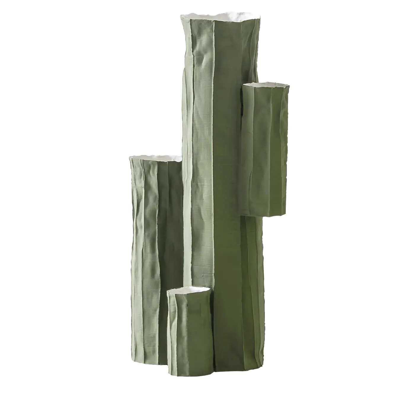 Vaso decorativo Cactus Corteccia B1/GRIGIO VERDE