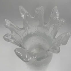 Vaso decorativo Cascata in vetro di Murano trasparente