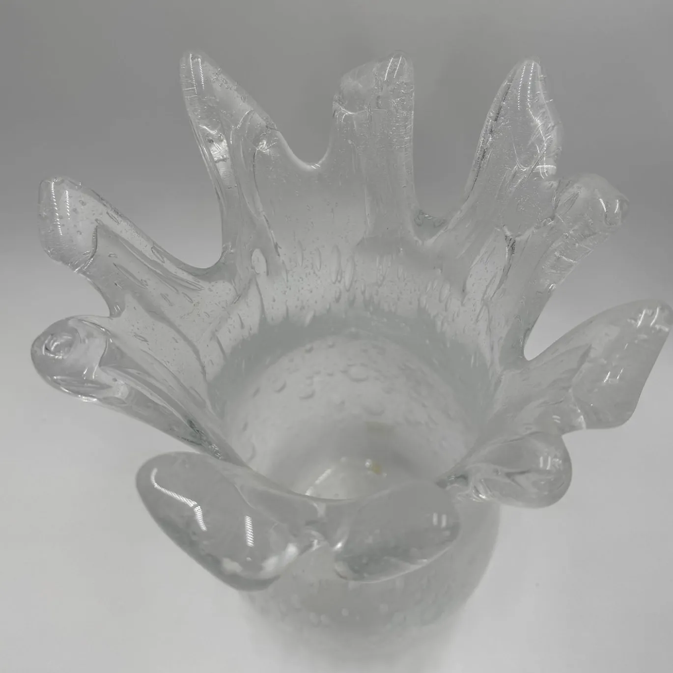 Vaso decorativo Cascata in vetro di Murano trasparente