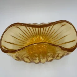 Vaso decorativo Cenere basso in vetro di Murano ambra