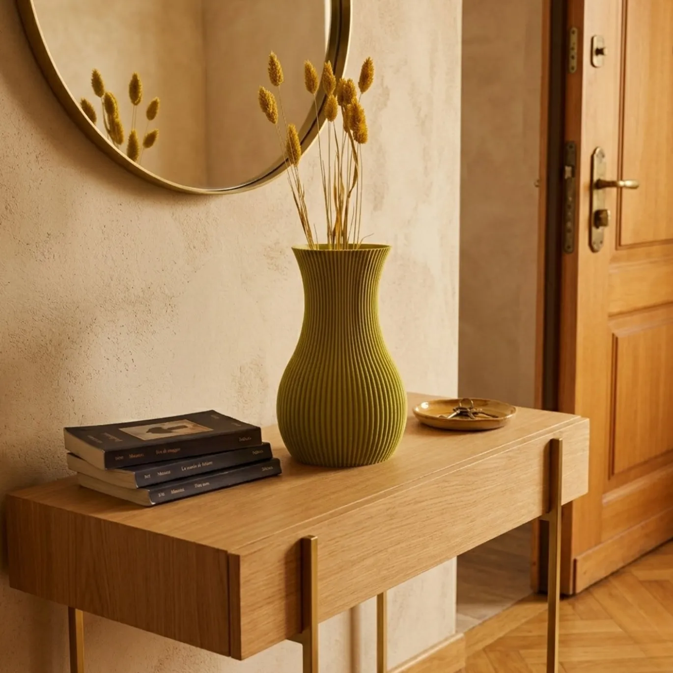 Vaso Decorativo Dana Giallo con Cilindro di Vetro
