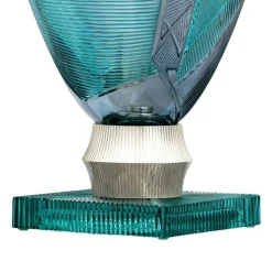 Vaso Decorativo Egeria Grande in Cristallo Ottanio e Grigio Linea Roma