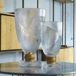 Vaso Decorativo Egeria Grande in Cristallo Trasparente Linea Roma