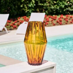 Vaso Decorativo Games In Cristallo Color Ambra