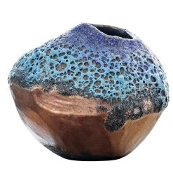 Vaso Decorativo Gem Turchese e Bronzo