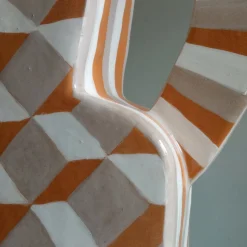 Vaso Decorativo Geometrico Arcadia in Terracotta