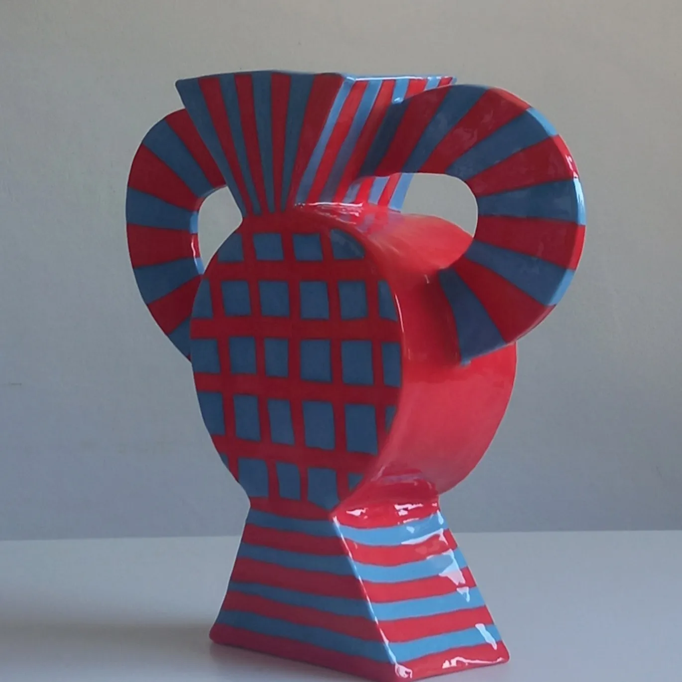 Vaso Decorativo Geometrico Etrusco Terra Rossa #1