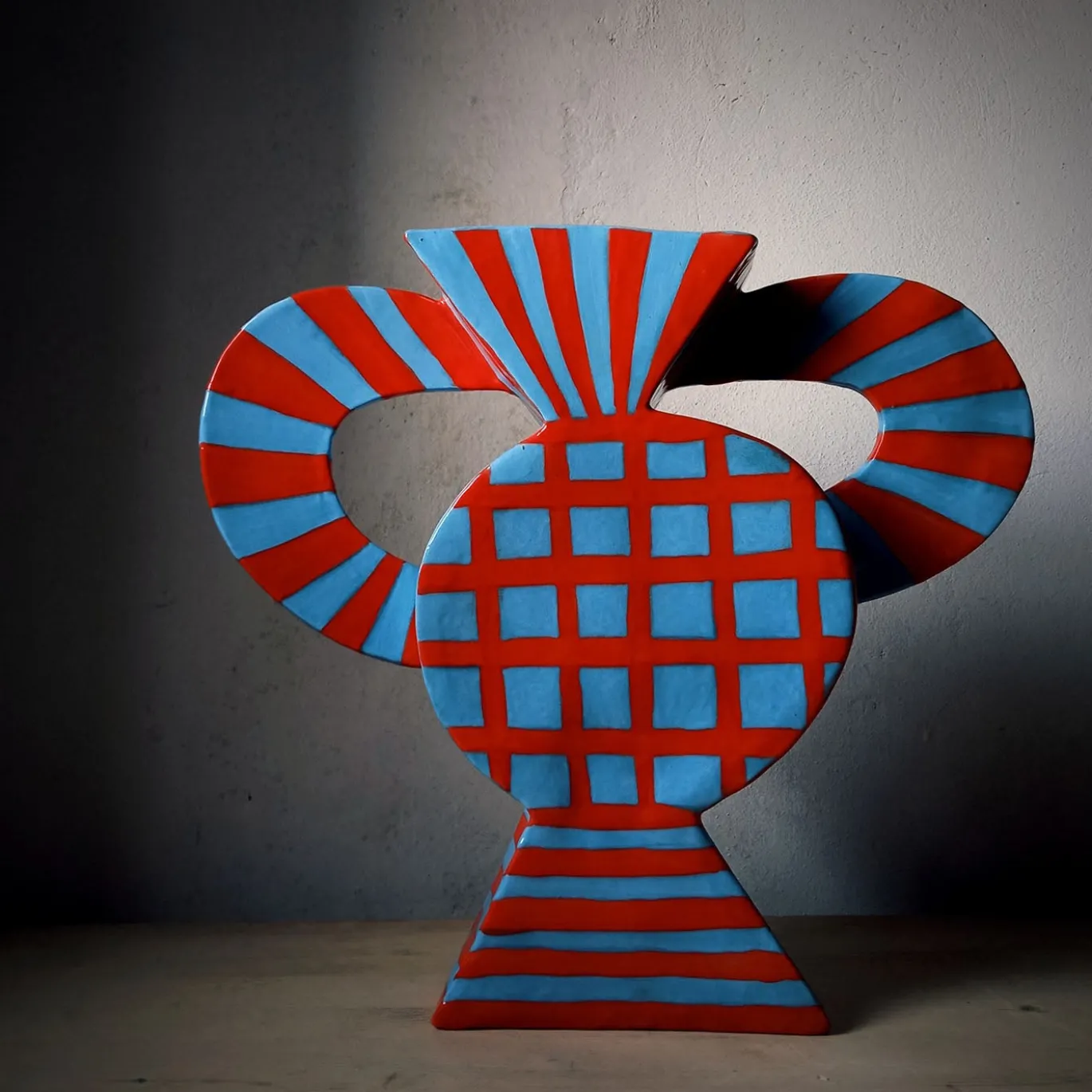 Vaso Decorativo Geometrico Etrusco Terra Rossa #1