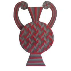 Vaso Decorativo Geometrico Etrusco Terra Rossa #2