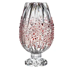 Vaso Decorativo Graffiante In Cristallo Con Dettagli Rossi